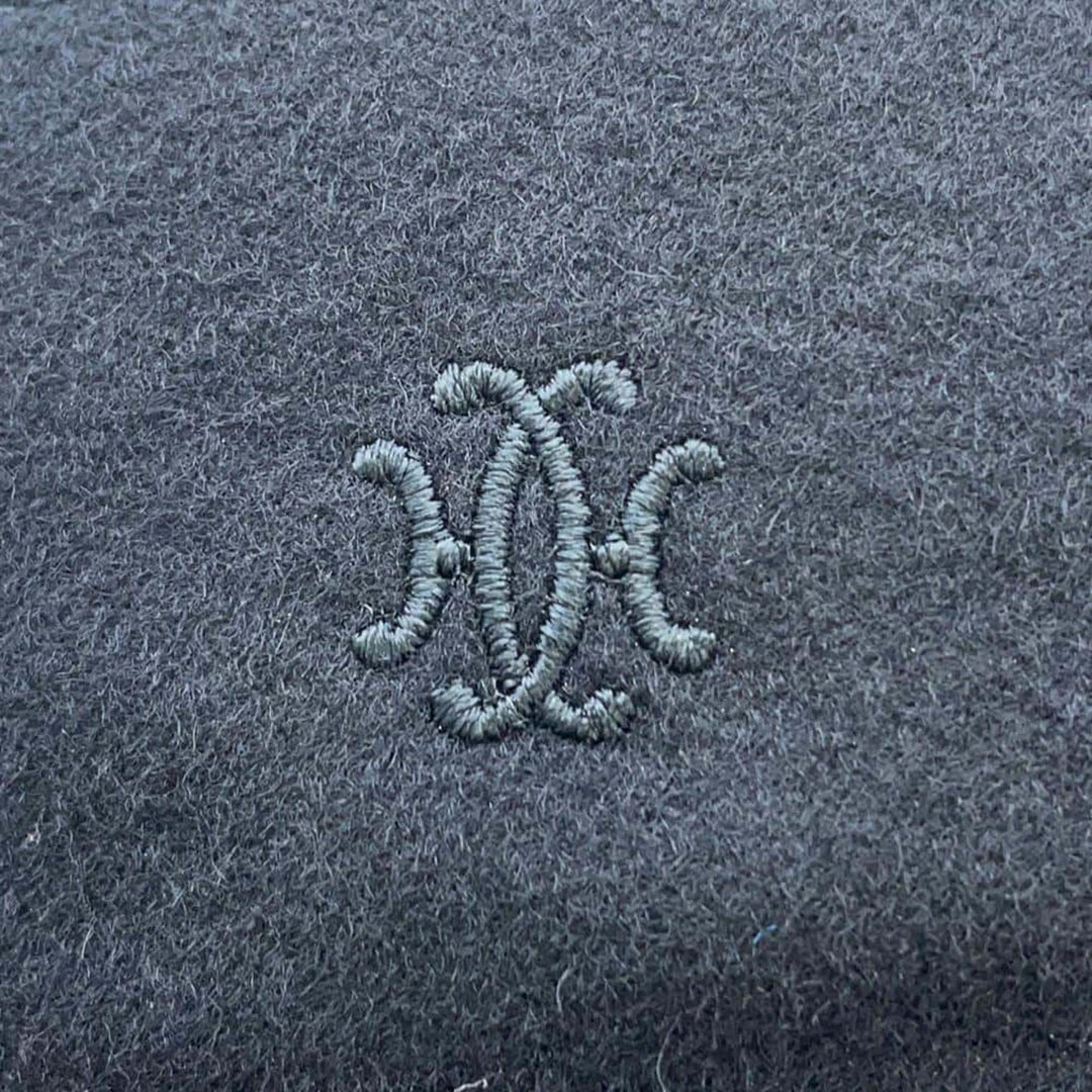 HERMES Saint-Honore Lift Embroidery Cashmere Black Beret Preloved