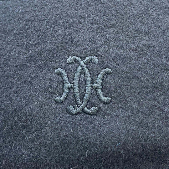HERMES Saint-Honore Lift Embroidery Cashmere Black Beret Preloved