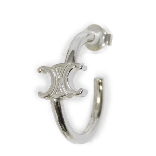 CELINE Pierce 460RD6BRA.36SI Rhodium finish brass Silver Triomphe Asymmetric Hoop