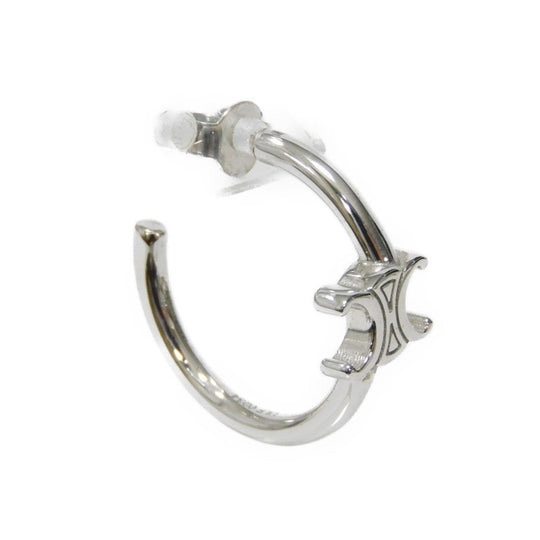 CELINE Pierce 460RD6BRA.36SI Rhodium finish brass Silver Triomphe Asymmetric Hoop