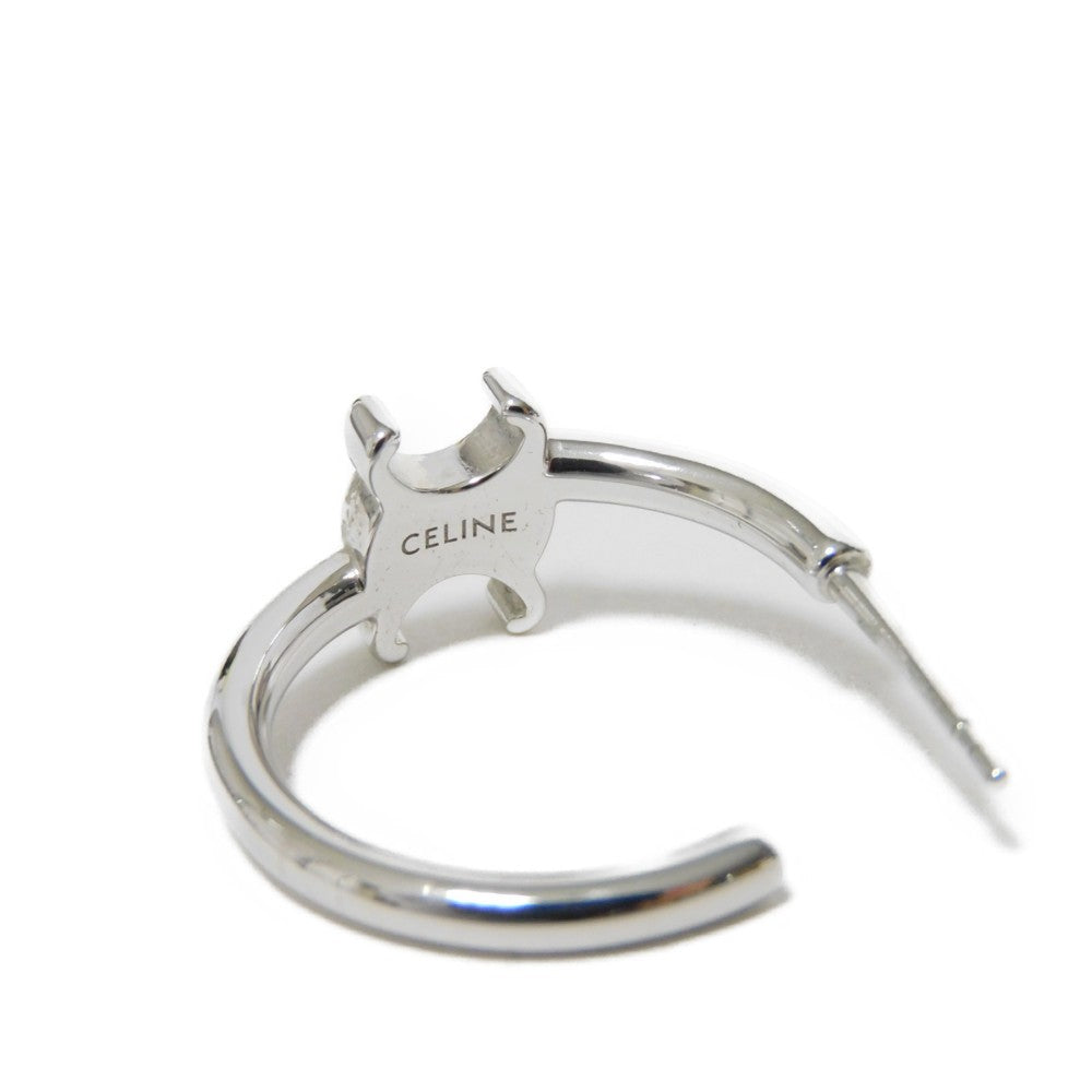 CELINE Pierce 460RD6BRA.36SI Rhodium finish brass Silver Triomphe Asymmetric Hoop