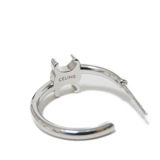 CELINE Pierce 460RD6BRA.36SI Rhodium finish brass Silver Triomphe Asymmetric Hoop
