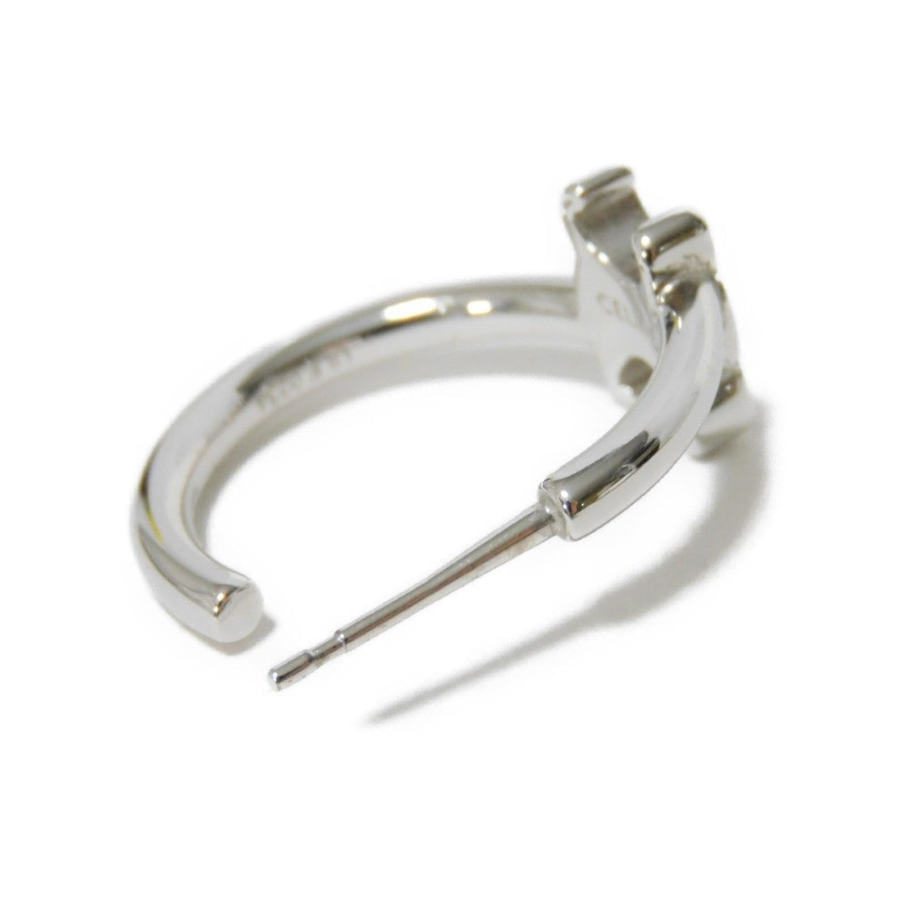 CELINE Pierce 460RD6BRA.36SI Rhodium finish brass Silver Triomphe Asymmetric Hoop