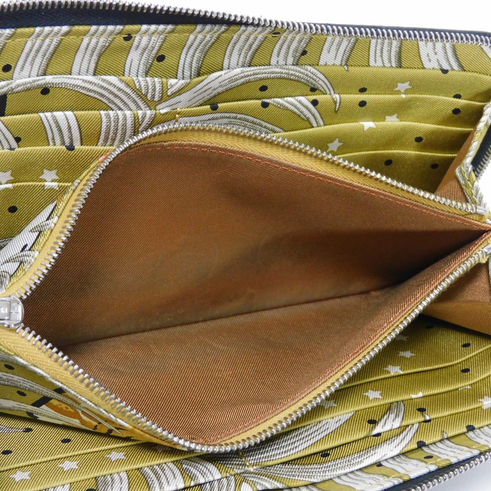 HERMES Long Wallet Purse Epsom , Barenia black King Tiger Fururi Azap Long Silk Inn