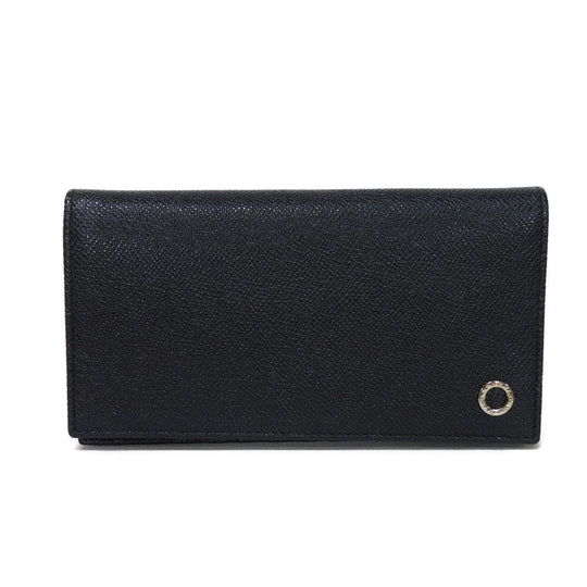 BVLGARI Long Wallet Purse 283810 Grain calf leather (embossed) black logo metal Bvlgari Man Large Wallet