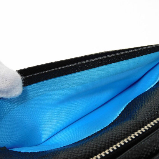 BVLGARI Long Wallet Purse 283810 Grain calf leather (embossed) black logo metal Bvlgari Man Large Wallet