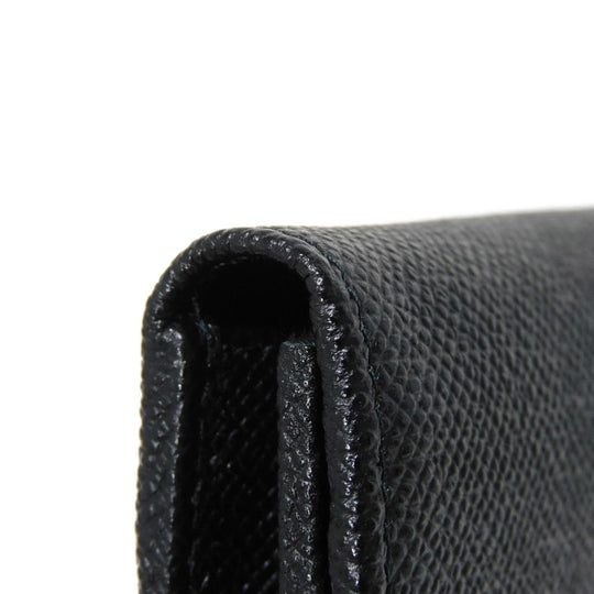 BVLGARI Long Wallet Purse 283810 Grain calf leather (embossed) black logo metal Bvlgari Man Large Wallet