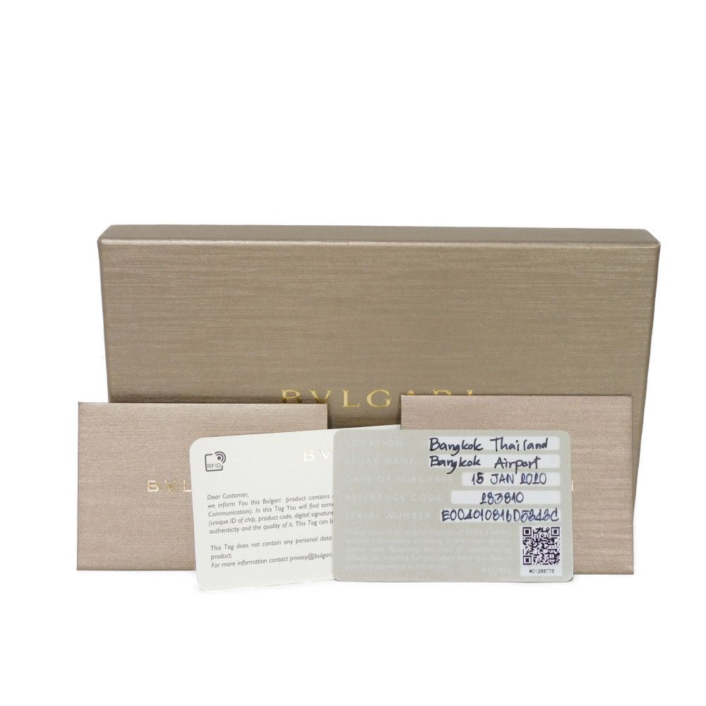 BVLGARI Long Wallet Purse 283810 Grain calf leather (embossed) black logo metal Bvlgari Man Large Wallet