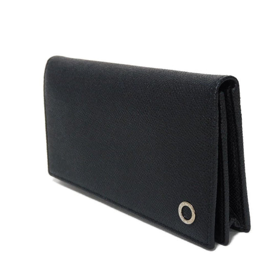 BVLGARI Long Wallet Purse 283810 Grain calf leather (embossed) black logo metal Bvlgari Man Large Wallet
