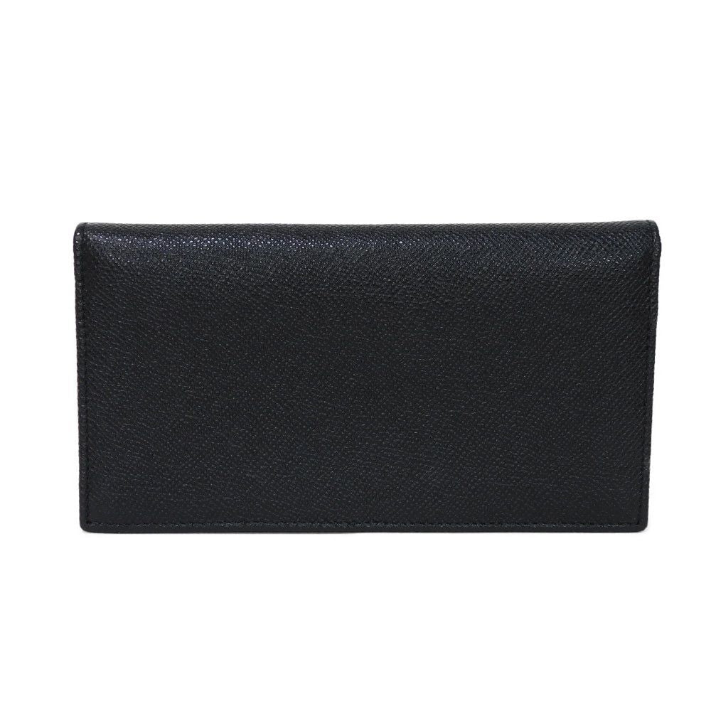 BVLGARI Long Wallet Purse 283810 Grain calf leather (embossed) black logo metal Bvlgari Man Large Wallet