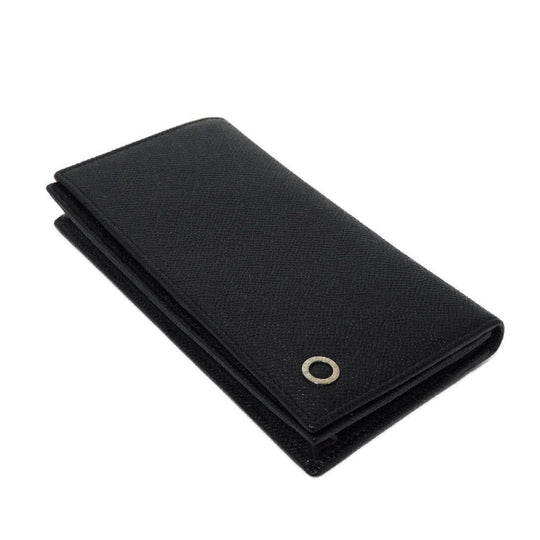 BVLGARI Long Wallet Purse 283810 Grain calf leather (embossed) black logo metal Bvlgari Man Large Wallet