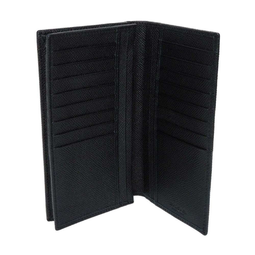 BVLGARI Long Wallet Purse 283810 Grain calf leather (embossed) black logo metal Bvlgari Man Large Wallet