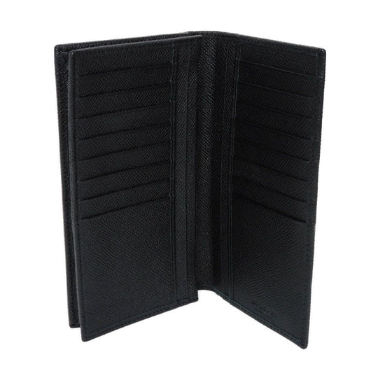 BVLGARI Long Wallet Purse 283810 Grain calf leather (embossed) black logo metal Bvlgari Man Large Wallet