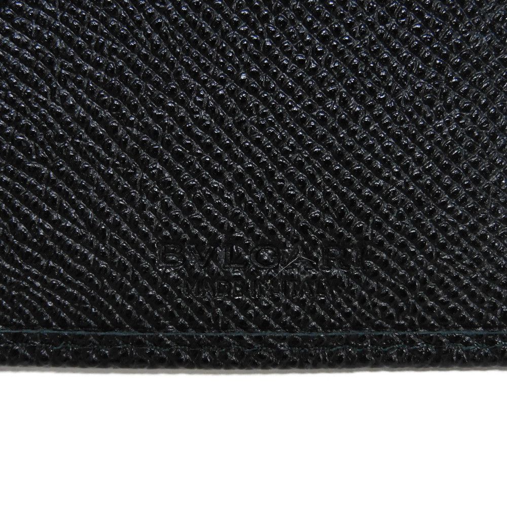 BVLGARI Long Wallet Purse 283810 Grain calf leather (embossed) black logo metal Bvlgari Man Large Wallet