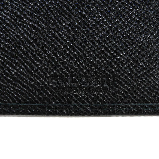 BVLGARI Long Wallet Purse 283810 Grain calf leather (embossed) black logo metal Bvlgari Man Large Wallet