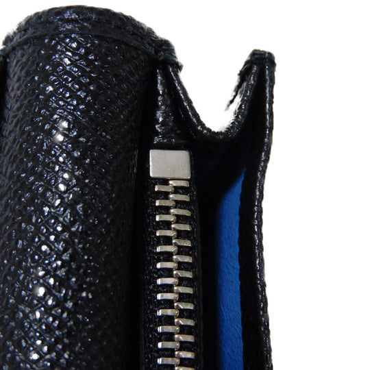 BVLGARI Long Wallet Purse 283810 Grain calf leather (embossed) black logo metal Bvlgari Man Large Wallet