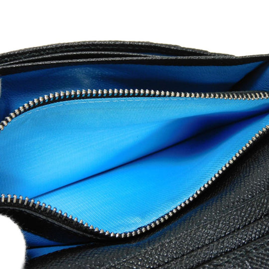 BVLGARI Long Wallet Purse 283810 Grain calf leather (embossed) black logo metal Bvlgari Man Large Wallet