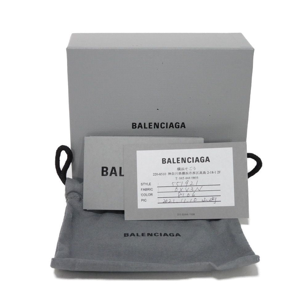 BALENCIAGA Tri-fold wallet 551921 0XV3N 8106 Polyurethane x polyester Silver New logo Everyday Mini Wallet