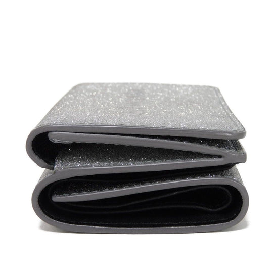 BALENCIAGA Tri-fold wallet 551921 0XV3N 8106 Polyurethane x polyester Silver New logo Everyday Mini Wallet