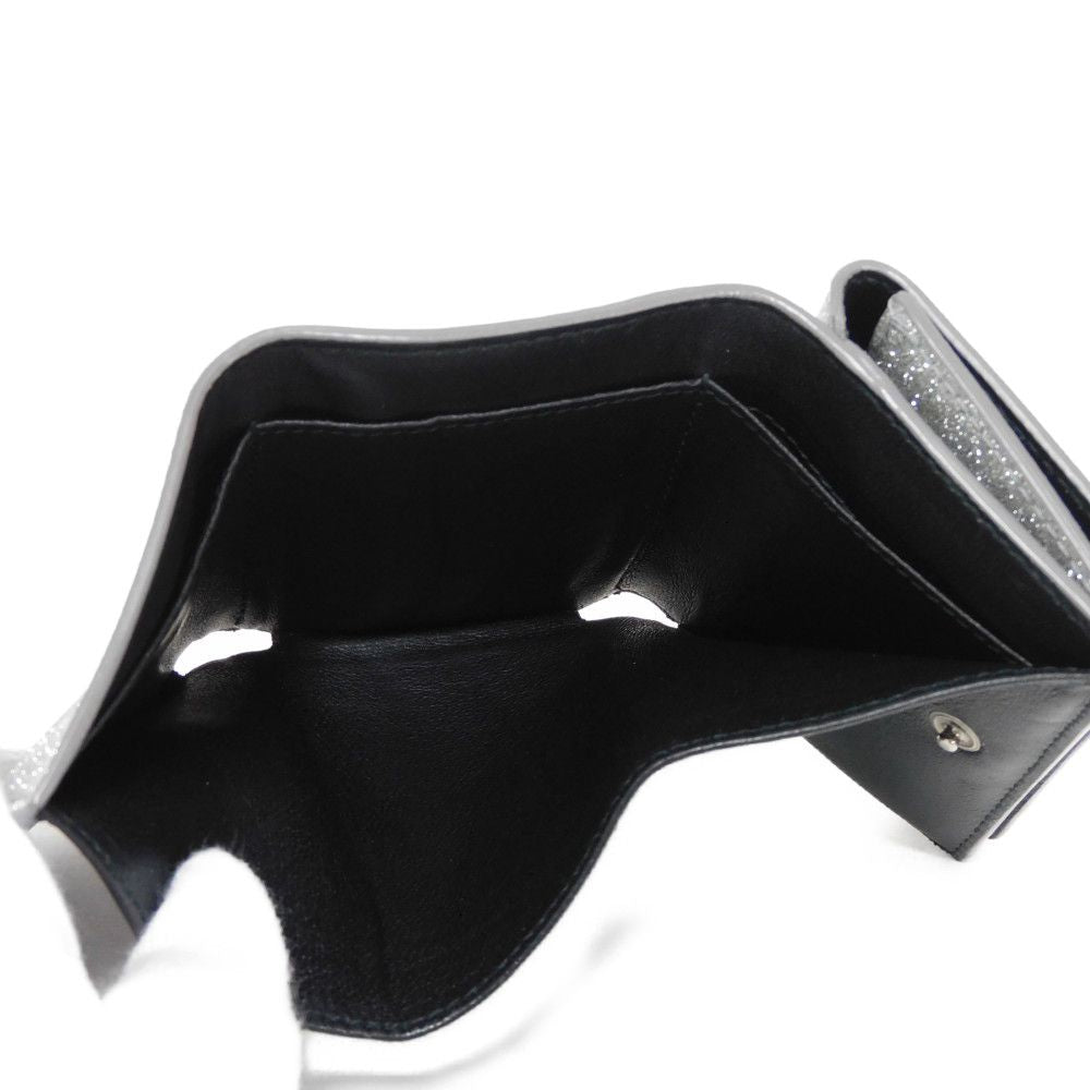 BALENCIAGA Tri-fold wallet 551921 0XV3N 8106 Polyurethane x polyester Silver New logo Everyday Mini Wallet