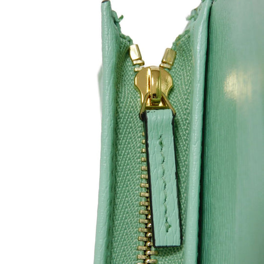GUCCI Bifold Wallet 701009 U22AG 3067 Textured leather Mint green logo Bananya Compact Wallet