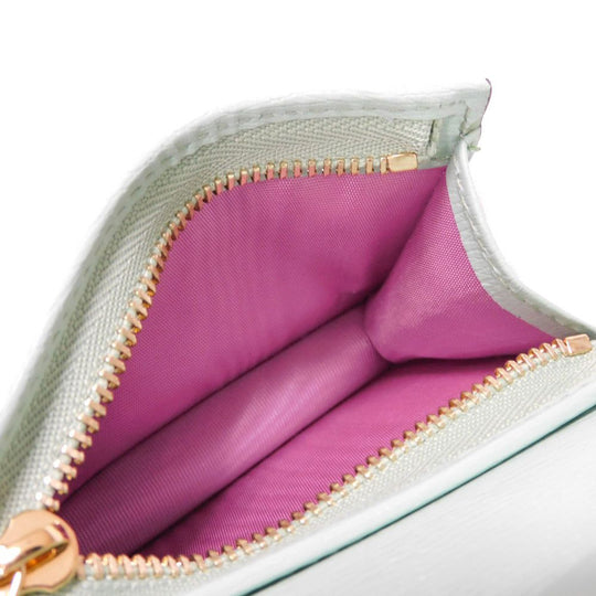 GUCCI Bifold Wallet 701009 U22AG 3067 Textured leather Mint green logo Bananya Compact Wallet