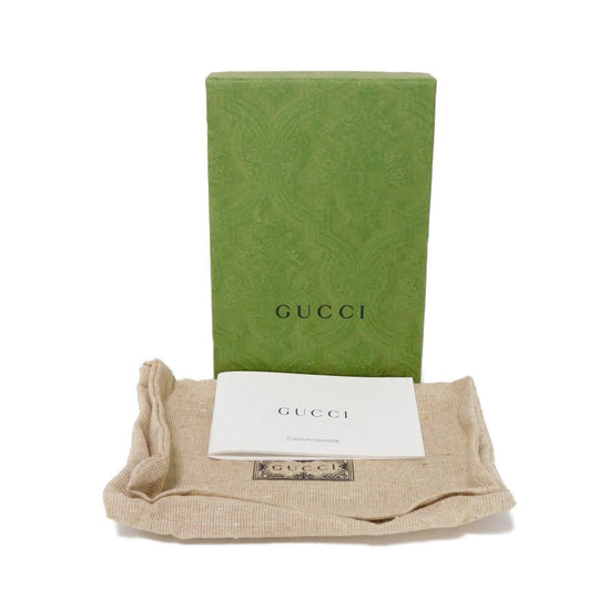 GUCCI Bifold Wallet 701009 U22AG 3067 Textured leather Mint green logo Bananya Compact Wallet