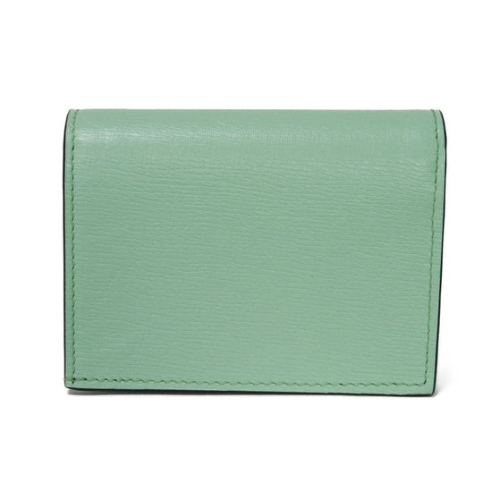 GUCCI Bifold Wallet 701009 U22AG 3067 Textured leather Mint green logo Bananya Compact Wallet