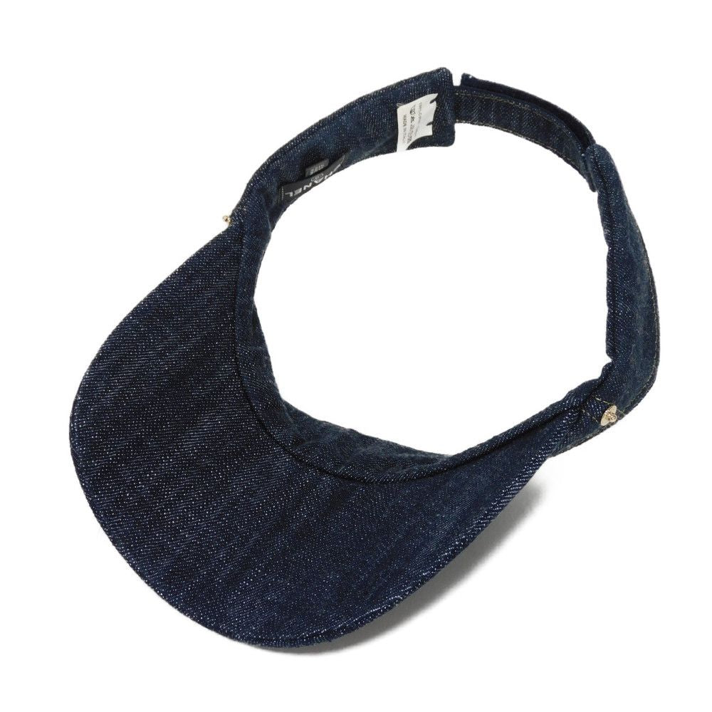 CHANEL hat cotton Indigo Sparkling denim CC mark COCO Mark Sun visor