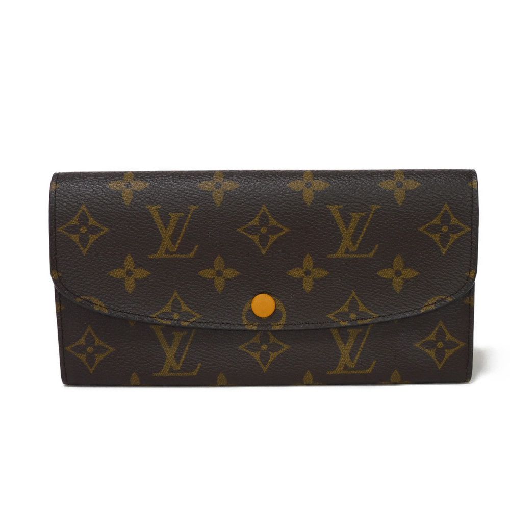 LOUIS VUITTON Long Wallet Purse M60698 Monogram canvas x grain leather Mimosa Monogram Portefeuille Emily