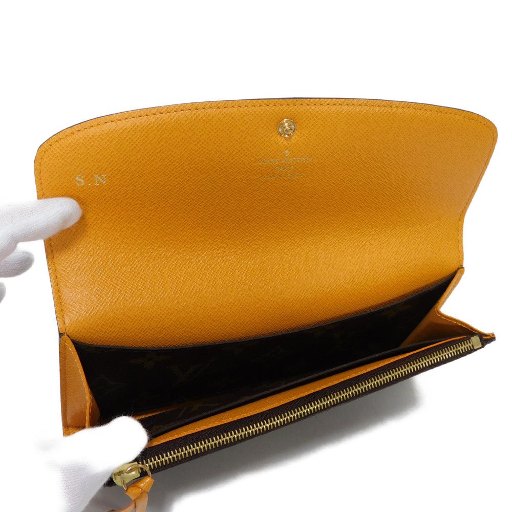 LOUIS VUITTON Long Wallet Purse M60698 Monogram canvas x grain leather Mimosa Monogram Portefeuille Emily