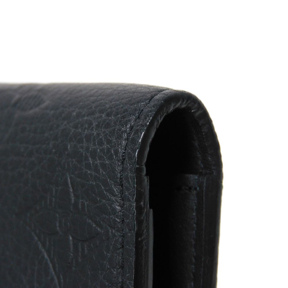 LOUIS VUITTON Long Wallet Purse M62900 Shadow leather (monogram embossing) Noir Monogram shadow Portefeuille Braza