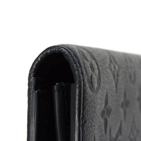 LOUIS VUITTON Long Wallet Purse M62900 Shadow leather (monogram embossing) Noir Monogram shadow Portefeuille Braza