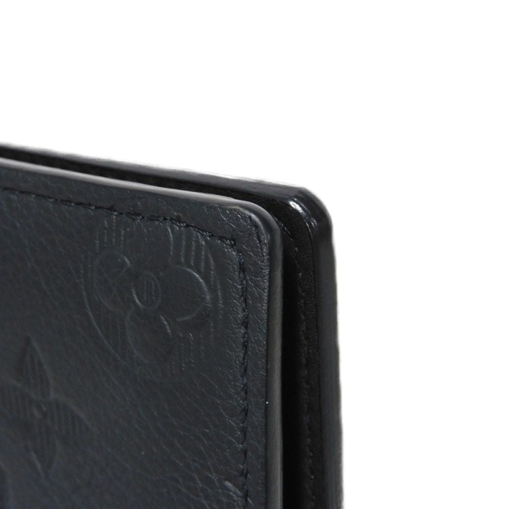 LOUIS VUITTON Long Wallet Purse M62900 Shadow leather (monogram embossing) Noir Monogram shadow Portefeuille Braza