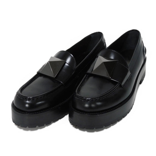 VALENTINO loafers WS0FT2IJW Calf leather black Rock studs One Stud Platform
