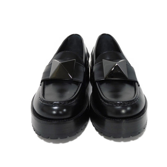 VALENTINO loafers WS0FT2IJW Calf leather black Rock studs One Stud Platform