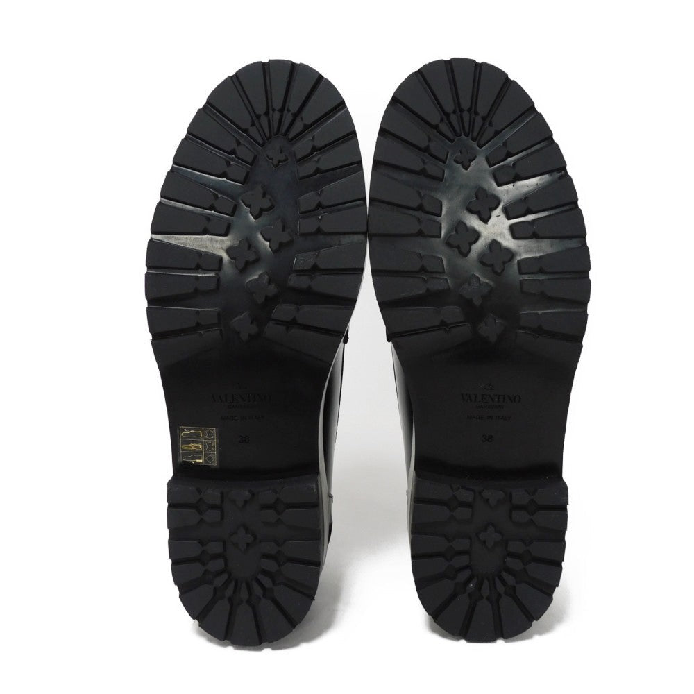 VALENTINO loafers WS0FT2IJW Calf leather black Rock studs One Stud Platform