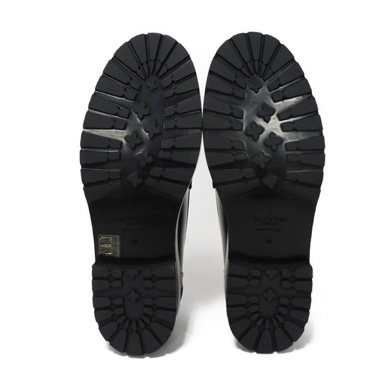 VALENTINO loafers WS0FT2IJW Calf leather black Rock studs One Stud Platform