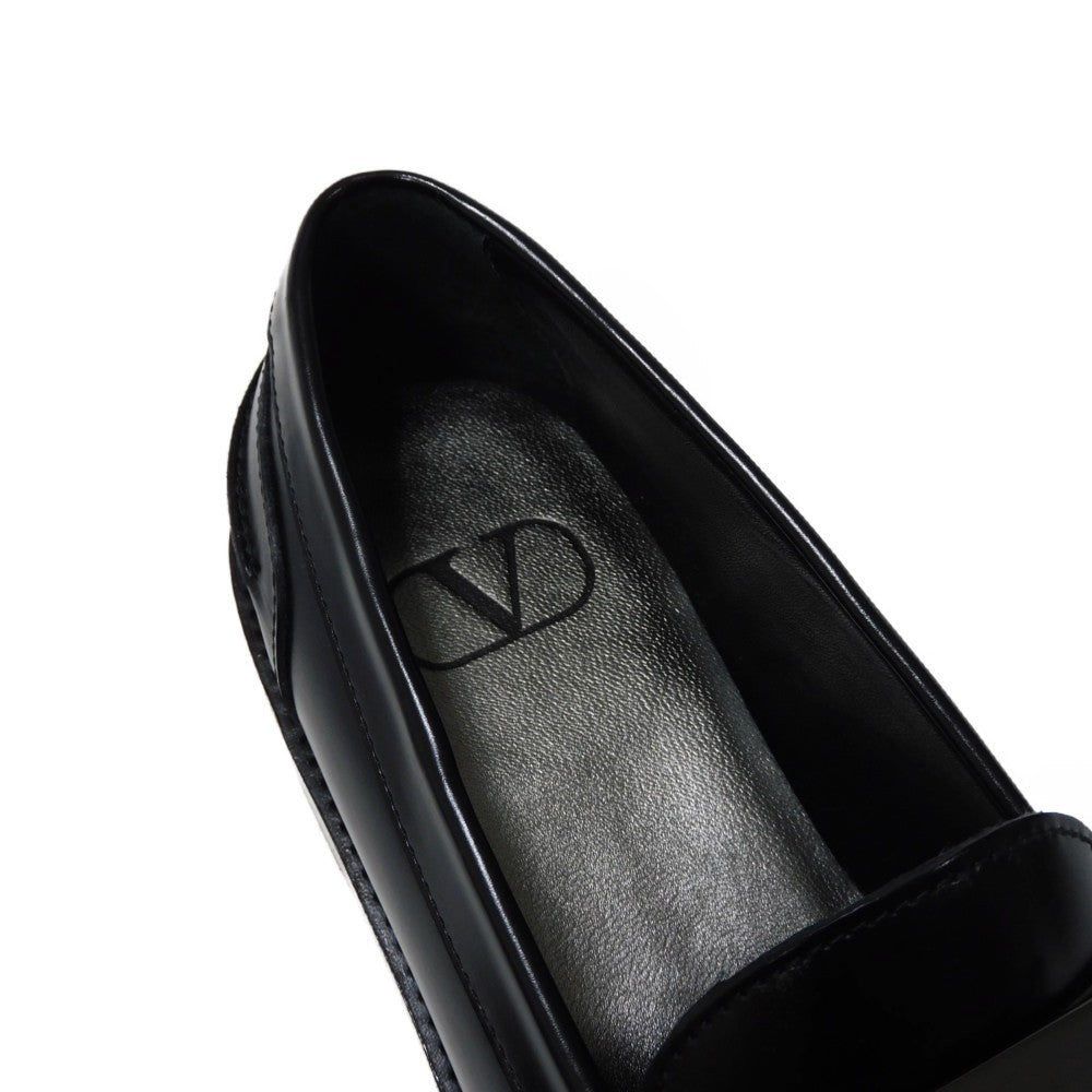VALENTINO loafers WS0FT2IJW Calf leather black Rock studs One Stud Platform