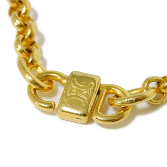 CELINE Necklace plating gold Brazon Macadam Round Pearl