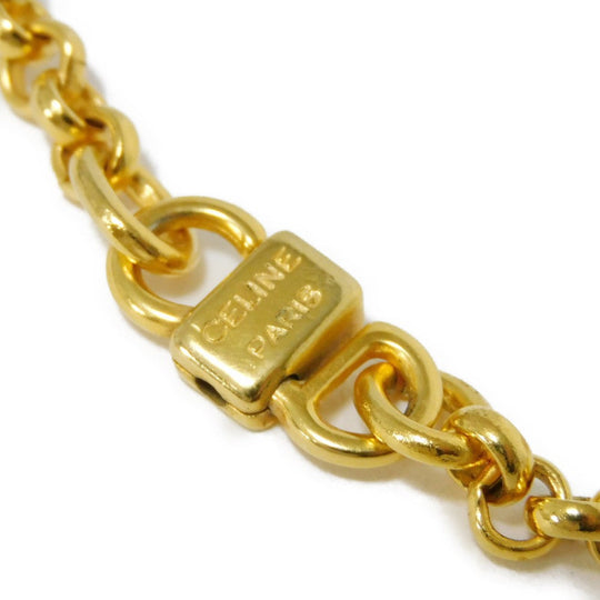 CELINE Necklace plating gold Brazon Macadam Round Pearl