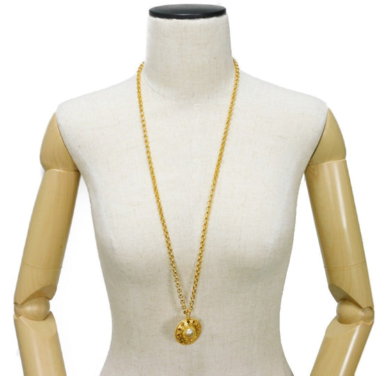 CELINE Necklace plating gold Brazon Macadam Round Pearl