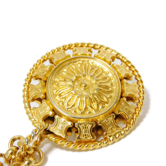 CELINE Necklace plating gold Brazon Macadam Round Pearl