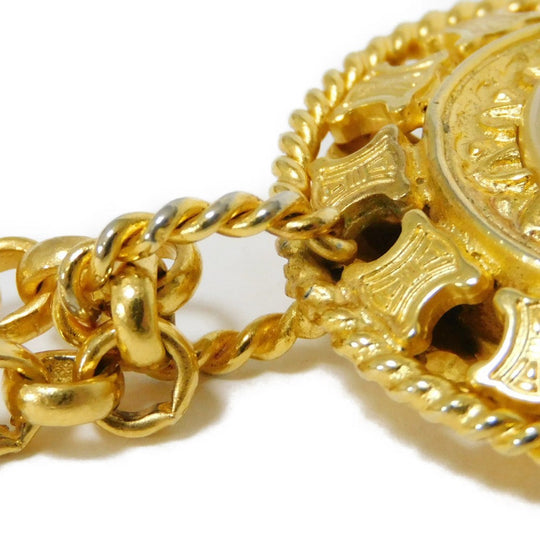 CELINE Necklace plating gold Brazon Macadam Round Pearl