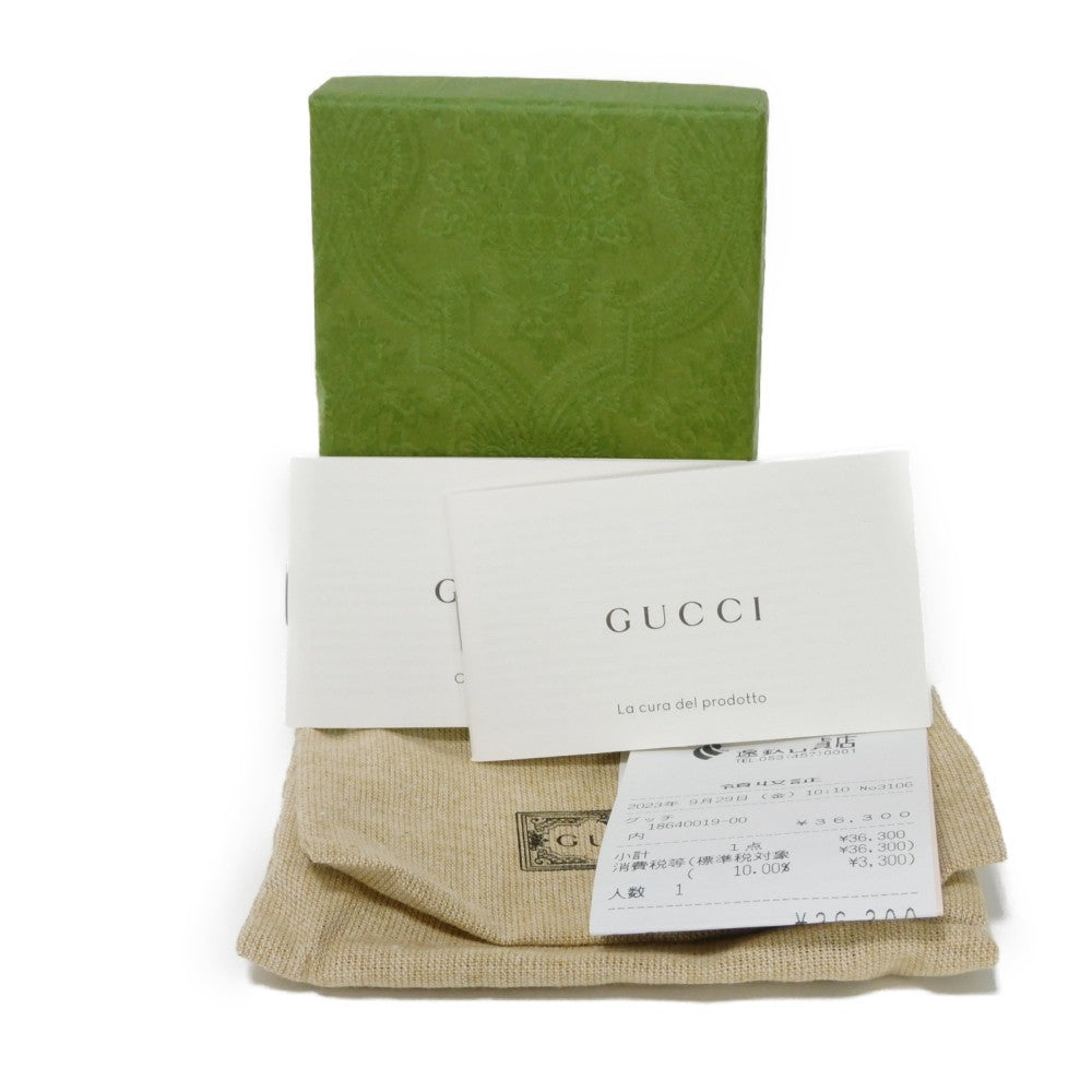 GUCCI Key case Key holder  456118 AABGY 8161 GG Supreme canvas (polyurethane finish) x calf leather Silver GG Supreme GG Marmont 6-ring keychain
