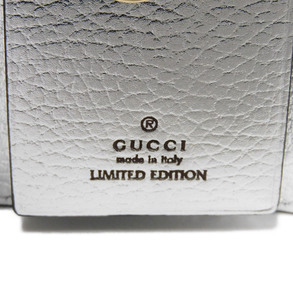 GUCCI Key case Key holder  456118 AABGY 8161 GG Supreme canvas (polyurethane finish) x calf leather Silver GG Supreme GG Marmont 6-ring keychain