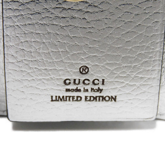 GUCCI Key case Key holder  456118 AABGY 8161 GG Supreme canvas (polyurethane finish) x calf leather Silver GG Supreme GG Marmont 6-ring keychain