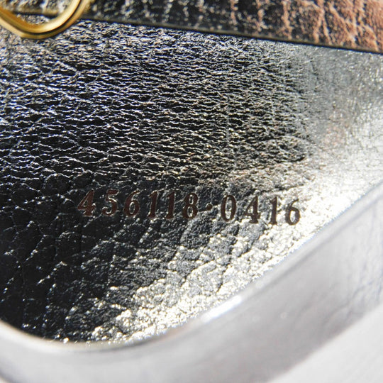 GUCCI Key case Key holder  456118 AABGY 8161 GG Supreme canvas (polyurethane finish) x calf leather Silver GG Supreme GG Marmont 6-ring keychain