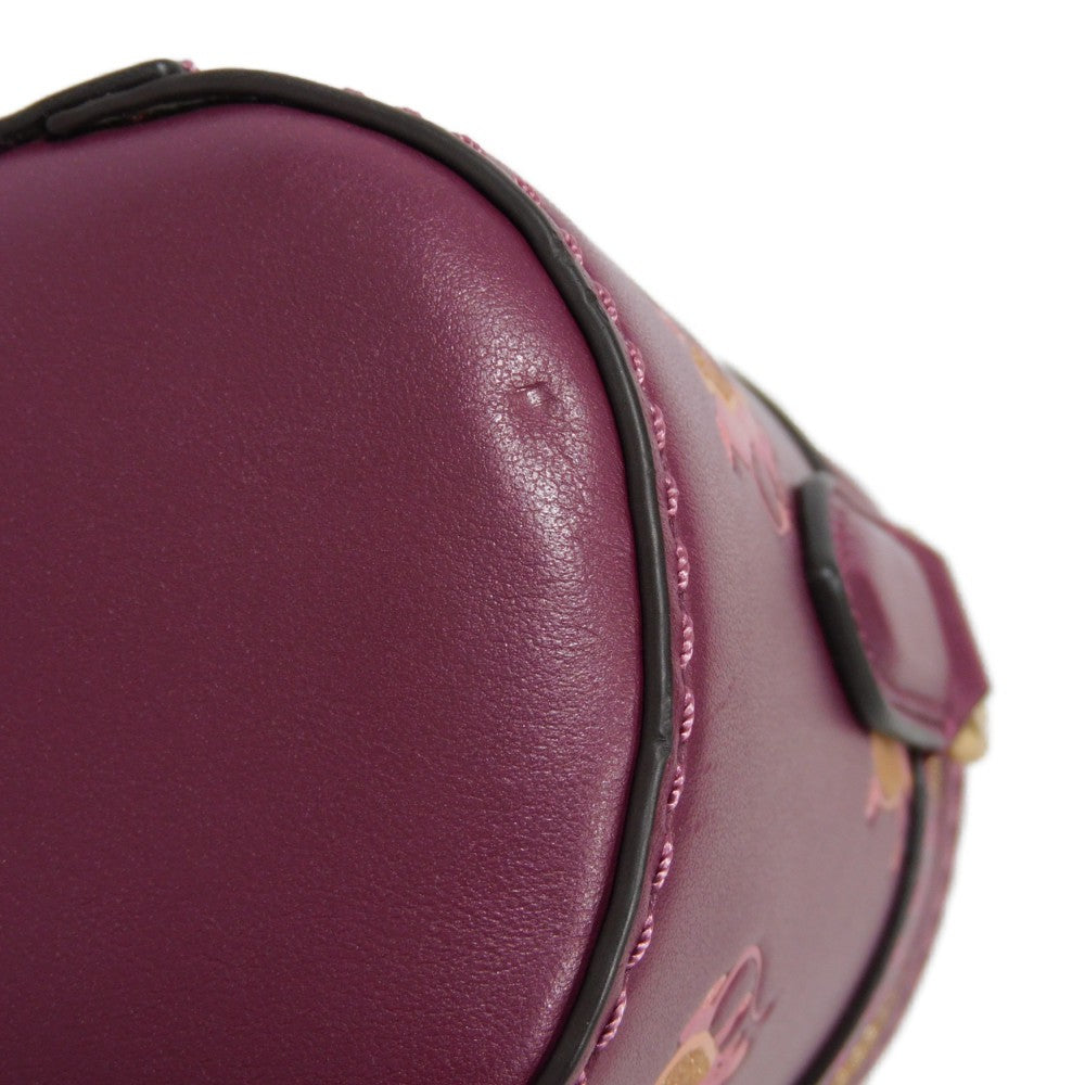 COACH Handbag 38602 Glovetanned Leather purple Party Mouse Print Trail Bags