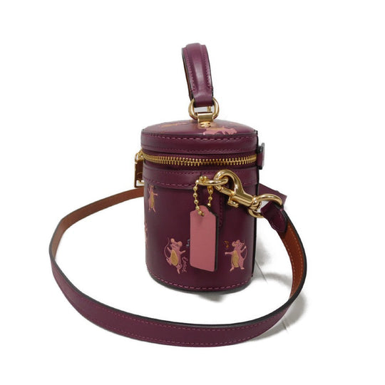 COACH Handbag 38602 Glovetanned Leather purple Party Mouse Print Trail Bags